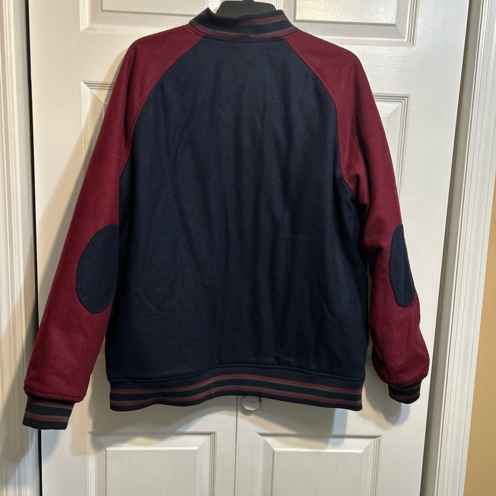 Born Fly Stadium Jacket Mens 2XL Blue Maroon Eagle Varsity Wool Bomber Crest - Picture 11 of 12